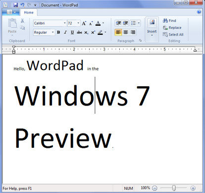 Windows 7 için ücretsiz wordpad 2007 indir.