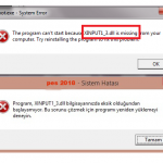 Xinput1_3.dll Hatası Pes 2018
