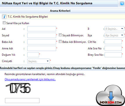 ucretsiz tc kimlik no ile adres bulma programi indir